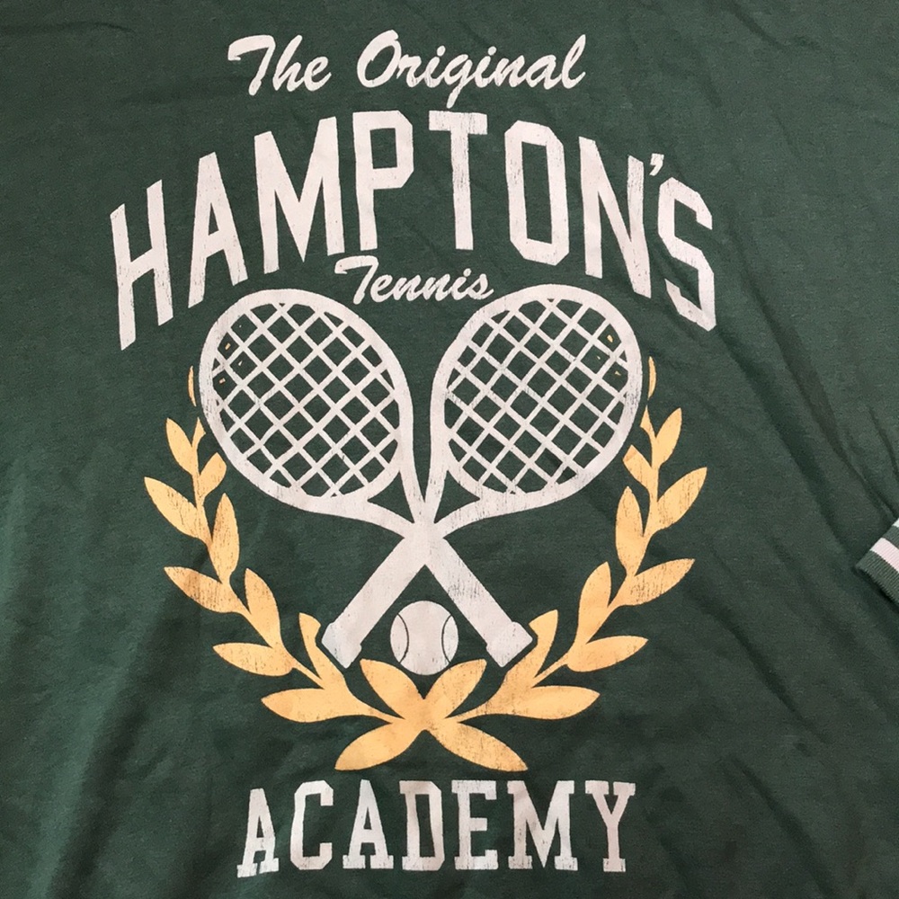 Green Hampton's Tennis Academy Graphic Woman’s Crew Neck Sweatshirt Sz XL NWOT - Picture 3 of 4
